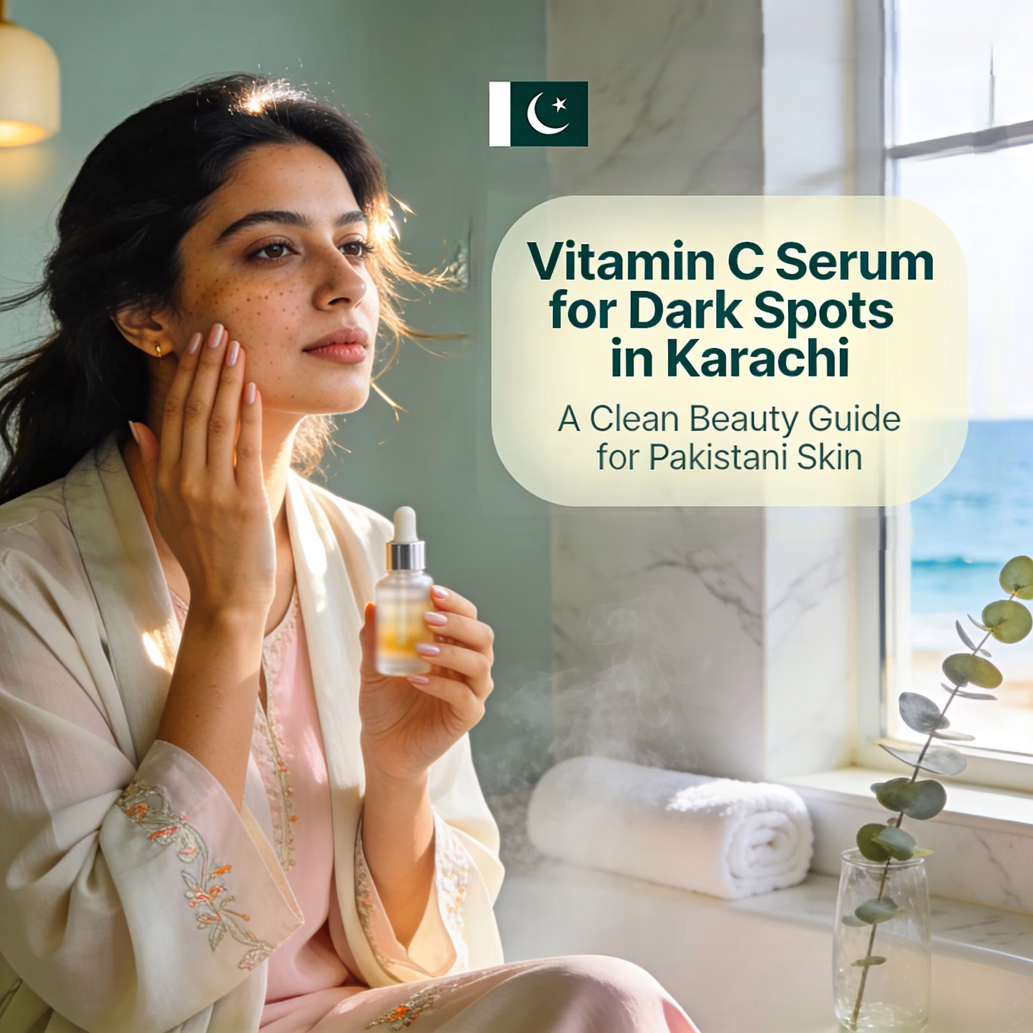 Vitamin C Serum For Dark Spots Karachi - fair Pakistani skin with uneven tone and dark patches on cheeks